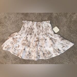 Crème Floral Mini Skirt